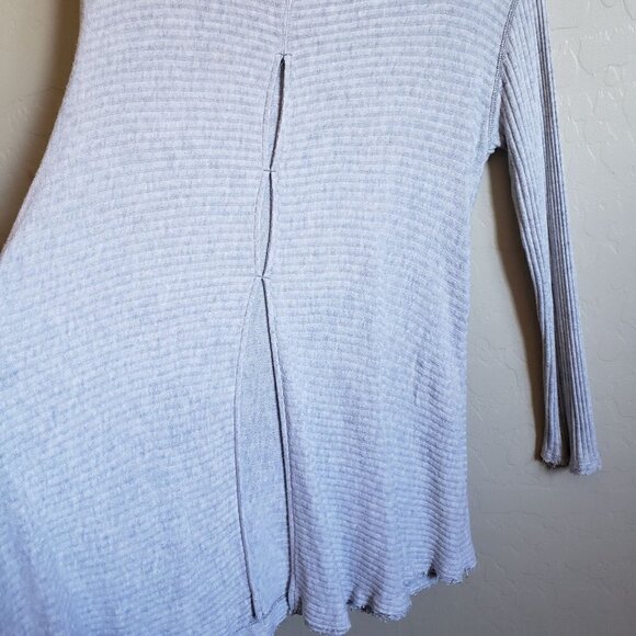 Free People Lover Rib Thermal Tunic Top Oversized Slouchy Grey Size Womens Large - Picture 7 of 9